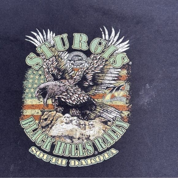 STURGIS 2016 black t-shirt men's  motorcycle graphic print front and back MEDIUM - Picture 5 of 8